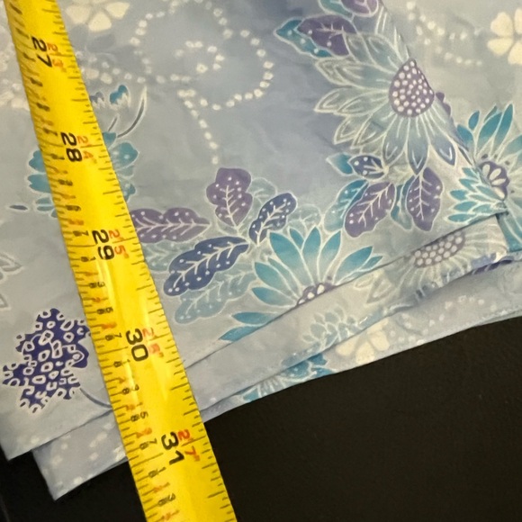 August Silk Blue Floral Lace Chemise Slip Dress Nightgown SZ L - Picture 11 of 13